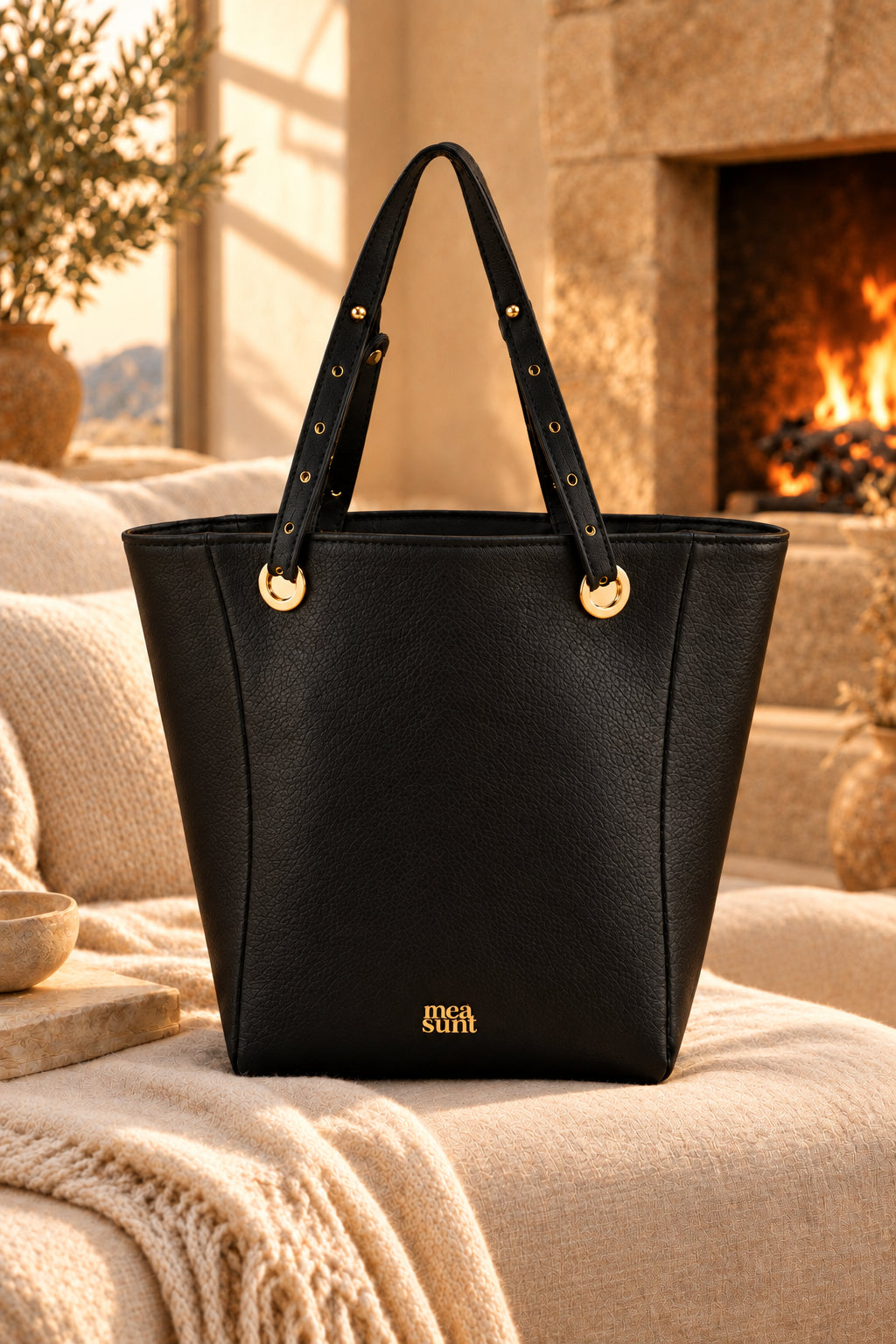 Bolso Atenea Regulable MEASUNT de piel burdeos con asas regulables y ojales dorados – MEASUNT