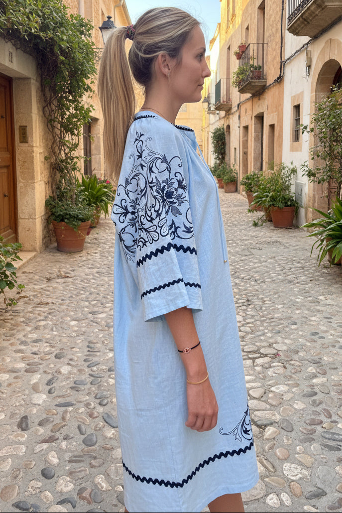 Vestido Alexandra Azul Cielo