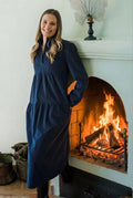 Vestido Matilde de pana fina azul marino