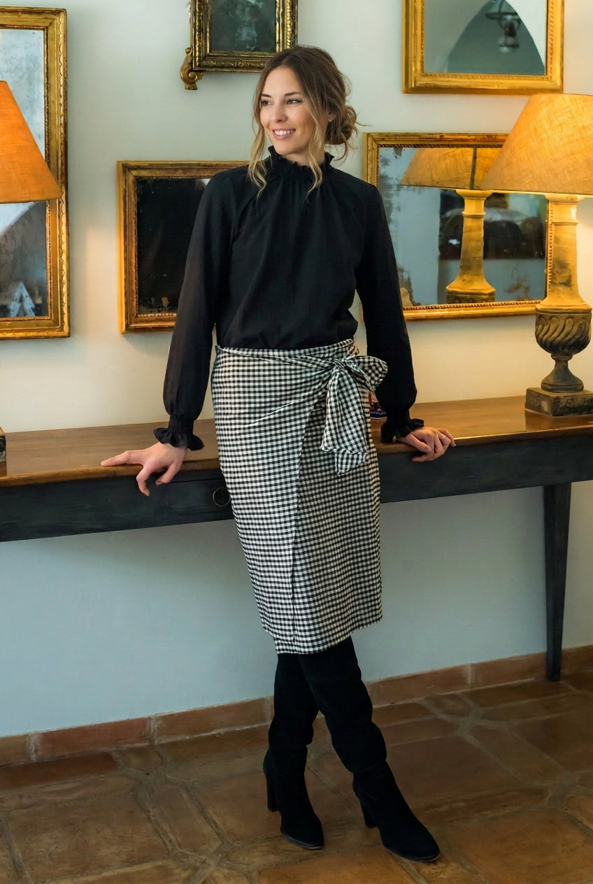 Blusa Isabella Carbón de algodón orgánico