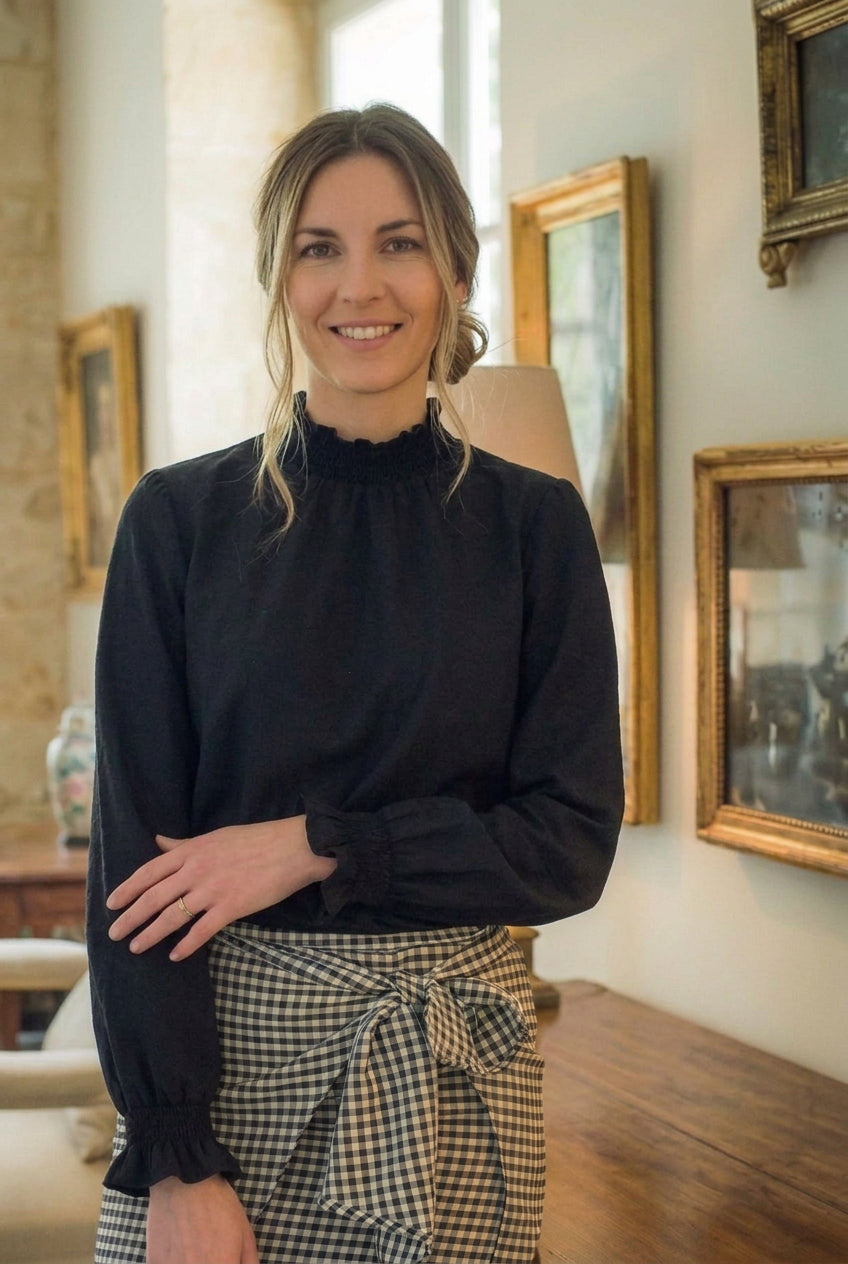 Blusa Isabella Carbón de algodón orgánico