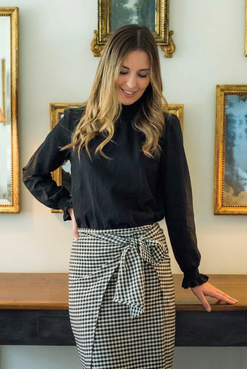 Blusa Isabella Carbón de algodón orgánico