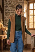 Chaleco Fiona oversize de pana camel